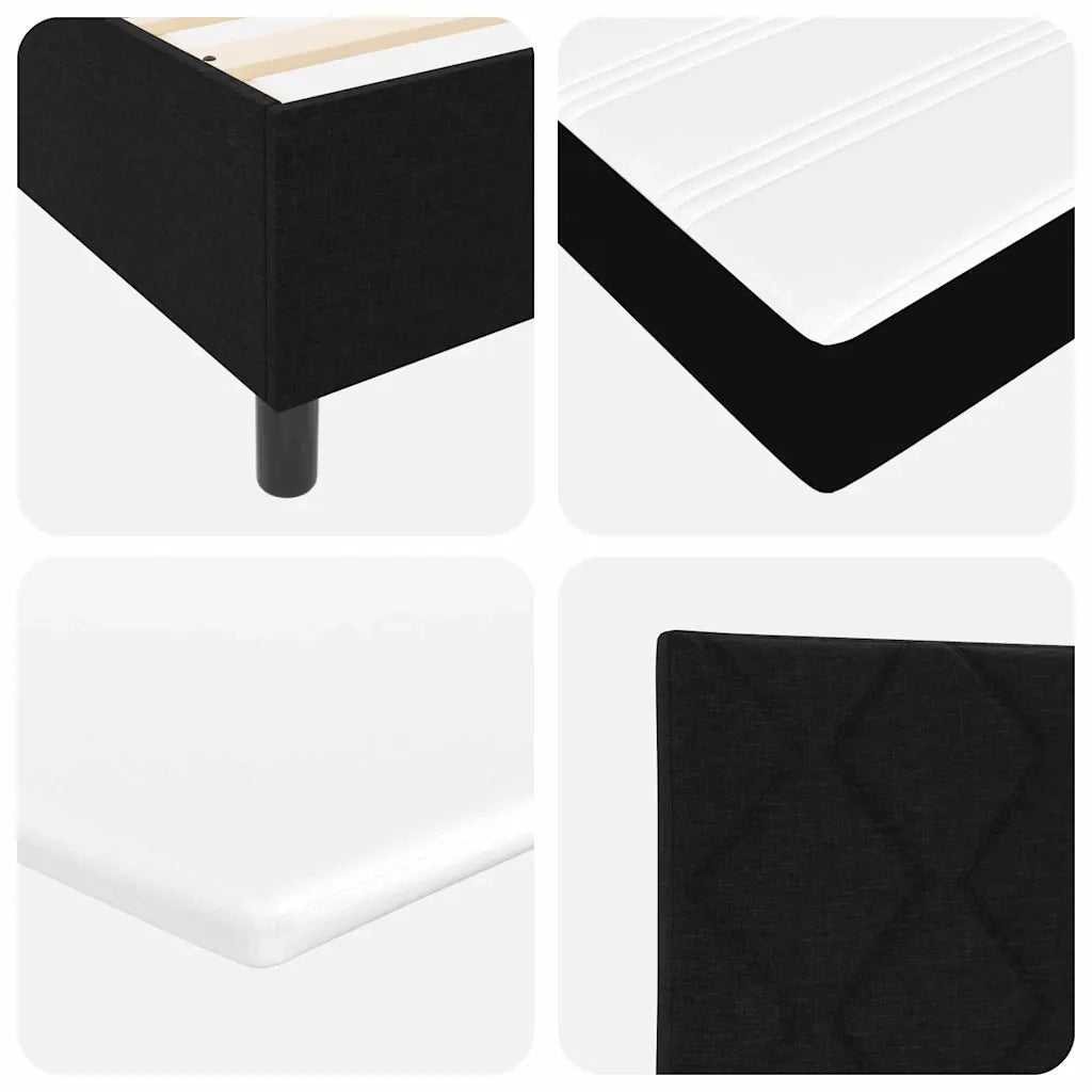 Letto a molle con materasso Nero 140 x 190 cm Tessuto 3339464