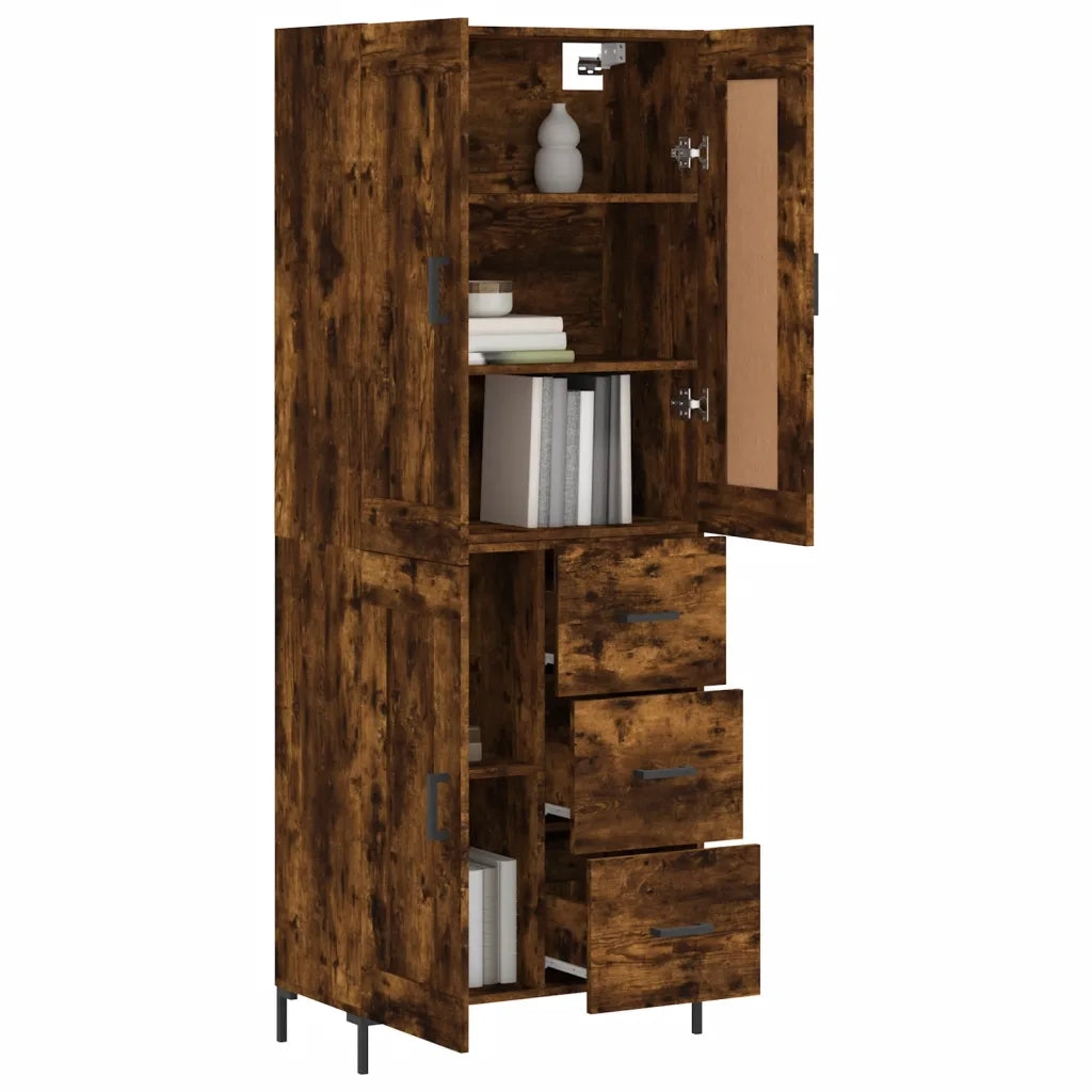 Credenza Rovere Fumo  69,5x34x180 cm in Legno Multistrato 3200006