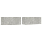 Mobili TV 2 pz | Armadietto TV | Mobile Porta TV Grigio Cemento 80x30x30 cm in Legno Multistrato