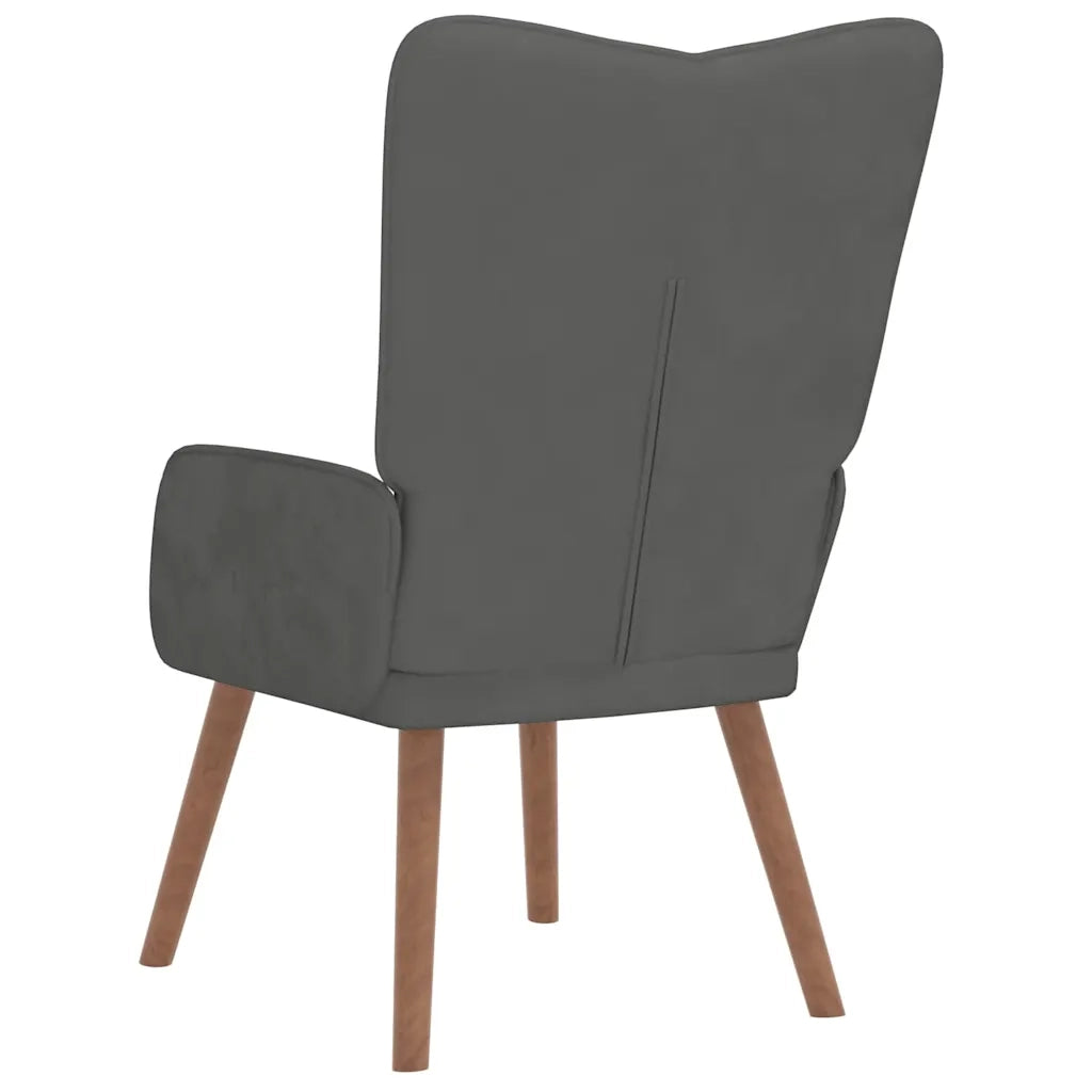 Divano Sedia-Poltrona Relax Grigio Scuro in Velluto
