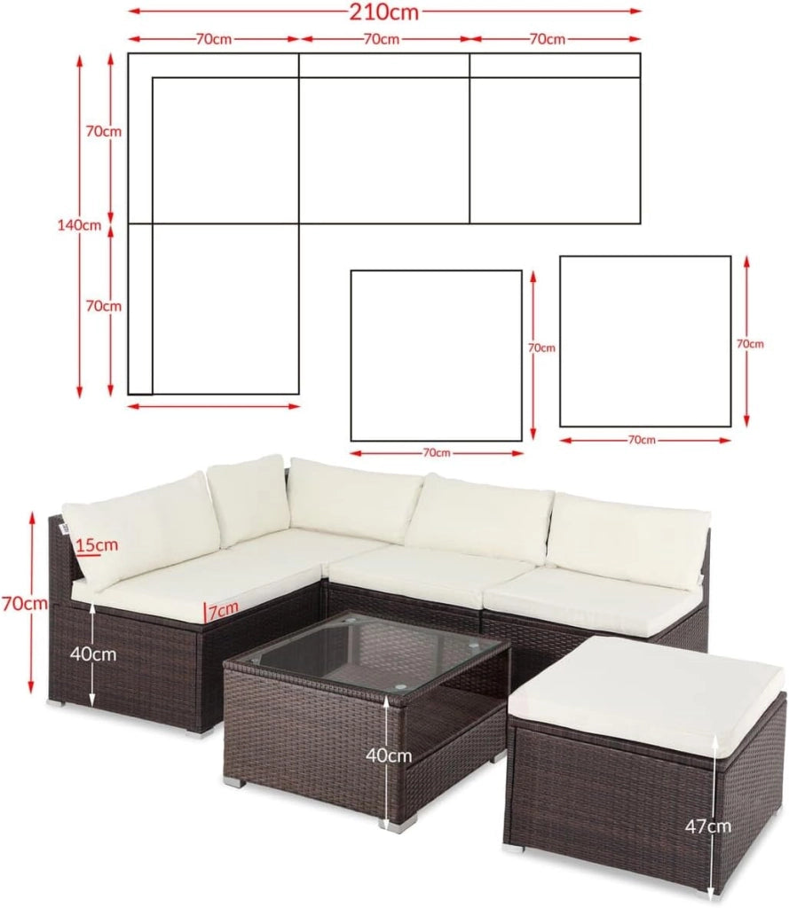 ® Lounge Tavolo da Giardino Set Polyrattan Mobili da Esterno Inclusi Cuscini 318L Gruppo di Seduta Terrazza Balcone Salottino Outdoor
