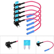5 pezzi Adattatore di circuito di protezione per fusibile a 15A con holder per fusibile a lame