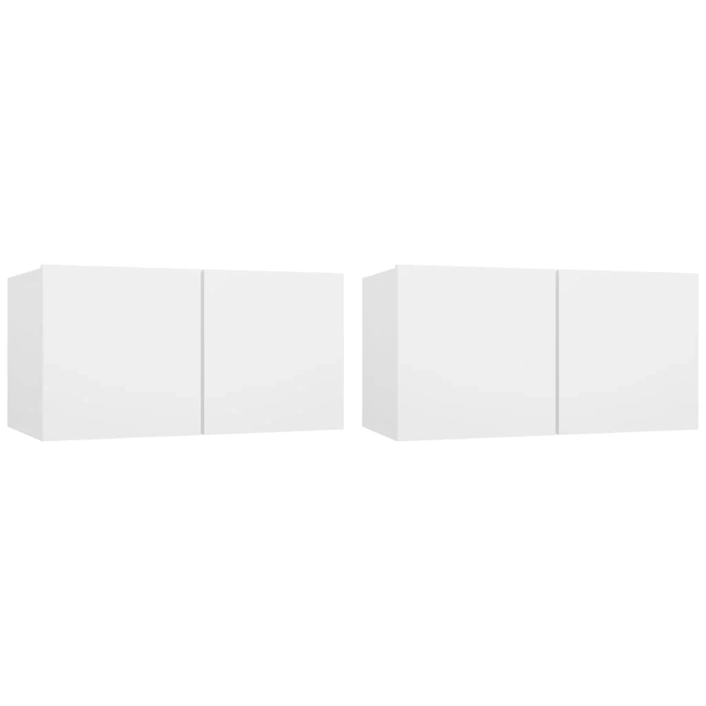 Set di mobili da 4 pezzi tra cui armadio credenza mobile TV televisore per soggiorno camera da letto salotto legno ingegnerizzato bianco 02_0024683
