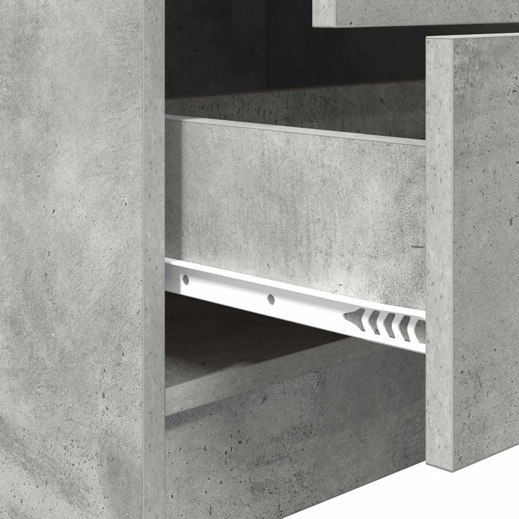Credenza con cassetto Grigio cemento 45,5 x 34 x 127 cm 869365