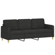 Divano | Divano da soggiorno | Sofa a 3 Posti Nero 180 cm in Tessuto