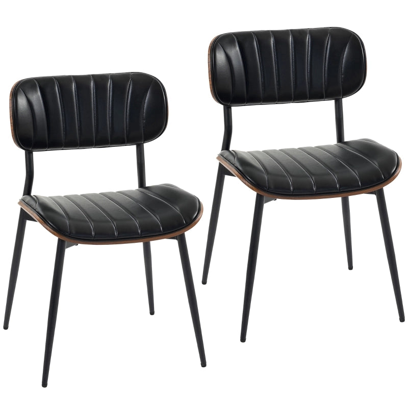 SEDIA Imbottita Set da 2 pezzi 49,5 x 49,5 x 80 cm Nero PU