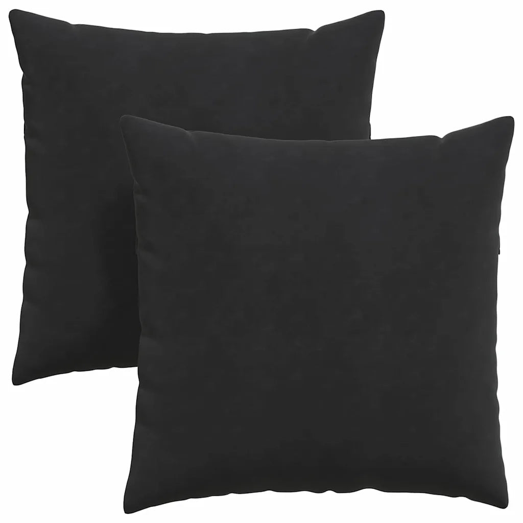 Cuscini da Divano 2 pz | Cuscini per sedie Nero 80 x 80 cm Tessuto in Cords