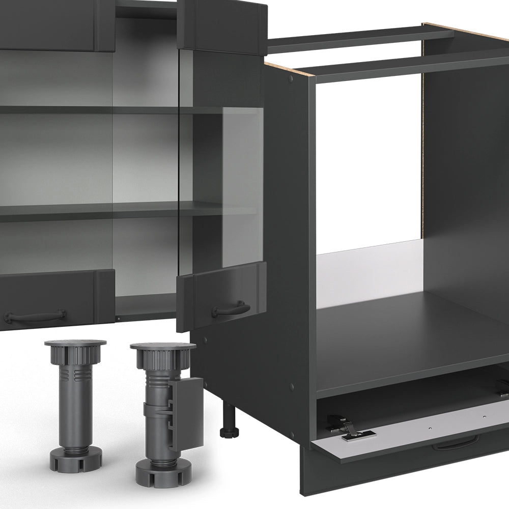 Vicco Cucina componibile Grigio scuro 355 cm senza piano di lavoro
