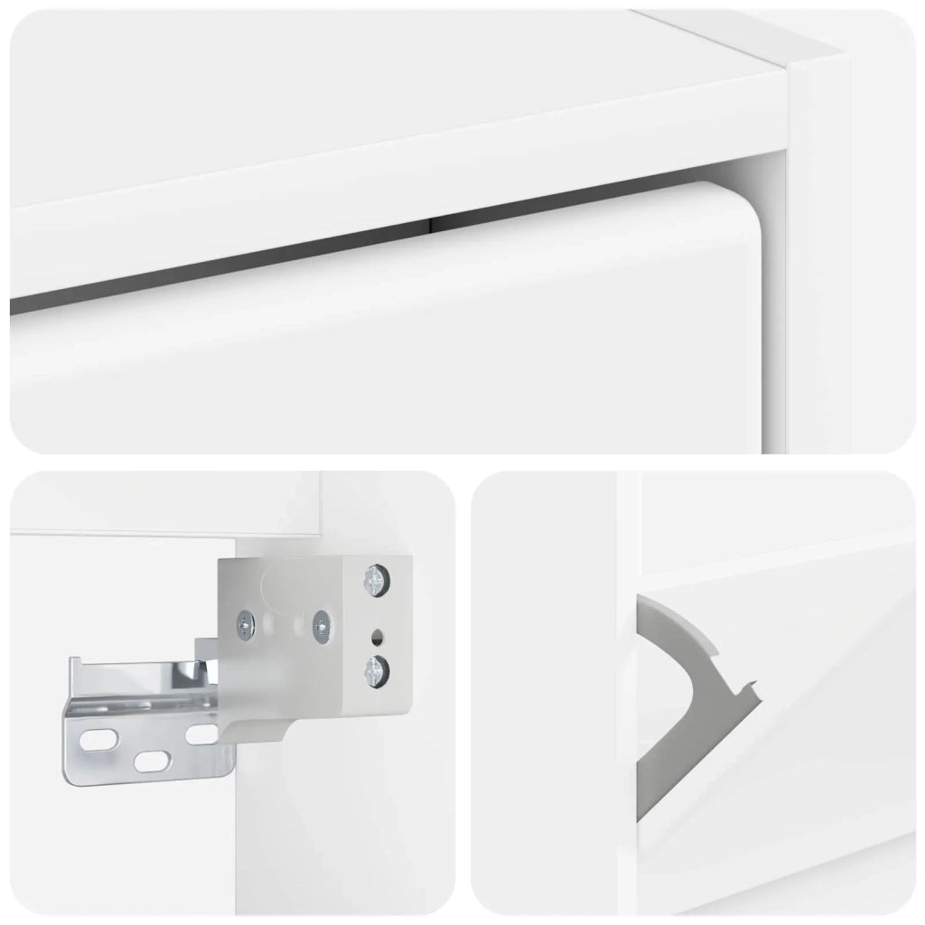 Mobiletto per Scarpe da Muro BREDA 71 x 17 x 43 cm Bianco 897505