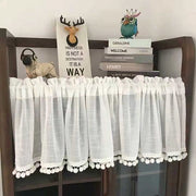 Pom Trim di Finestra - 1 pezzo - 30% lino, 70% cotone - 150x40 cm