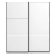 Armadio Camera da Letto Cerchio, Guardaroba Grande Appendiabiti, 179x210h cm Bianco Opaco