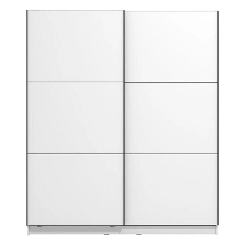 Armadio Camera da Letto Cerchio, Guardaroba Grande Appendiabiti, 179x210h cm Bianco Opaco