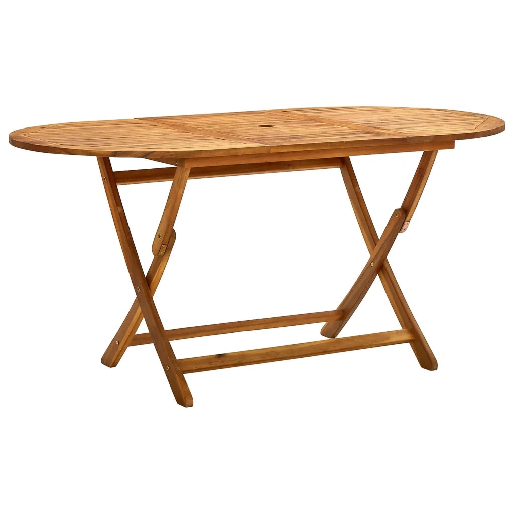 Tavolo da Giardino Pieghevole 160x85x75 cm Massello di Acacia cod mxl 52489