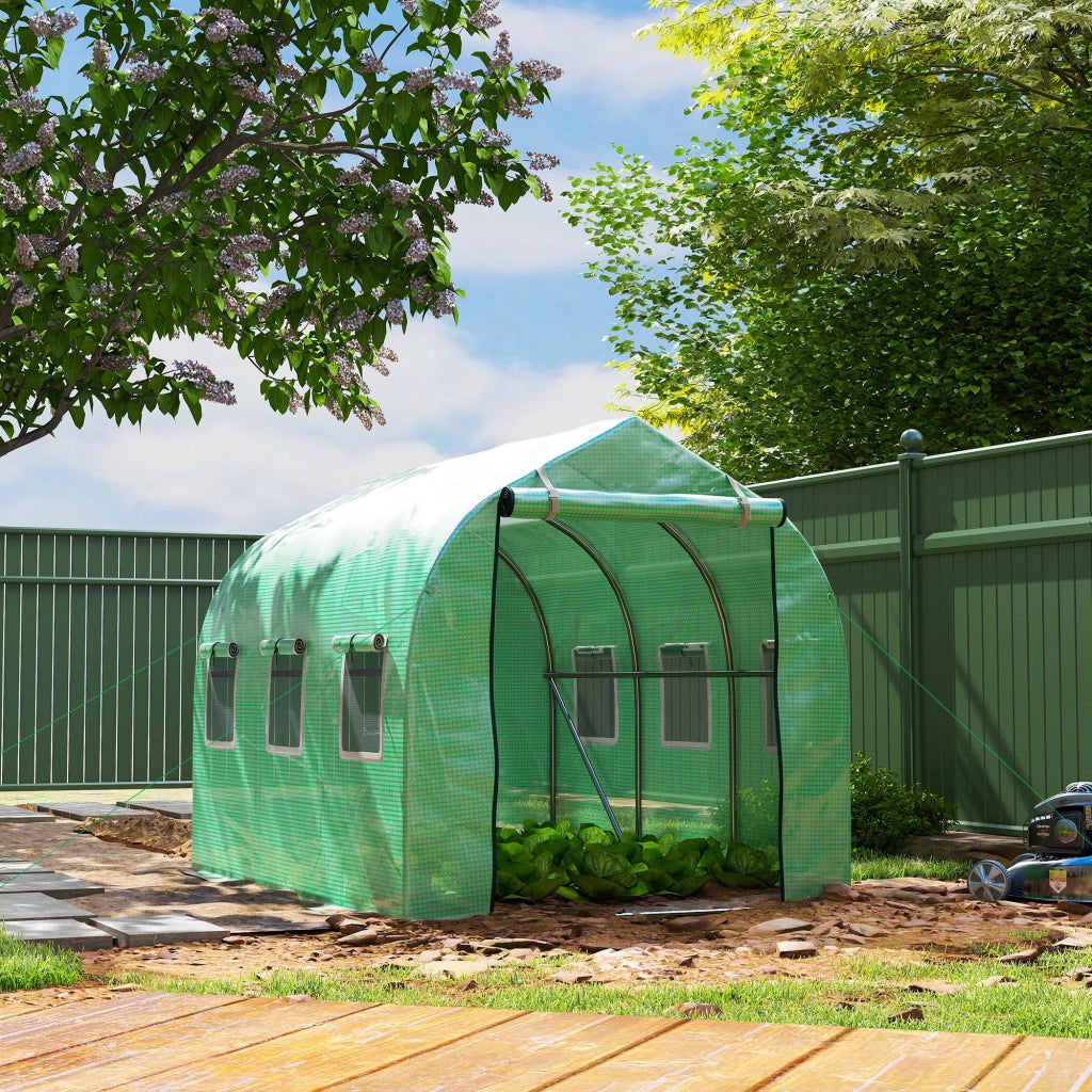 Serra Tunnel 3x2x2 m ¨C zephmum ¨C 6 Finestre a Reticolo e Porta per Giardino Verde