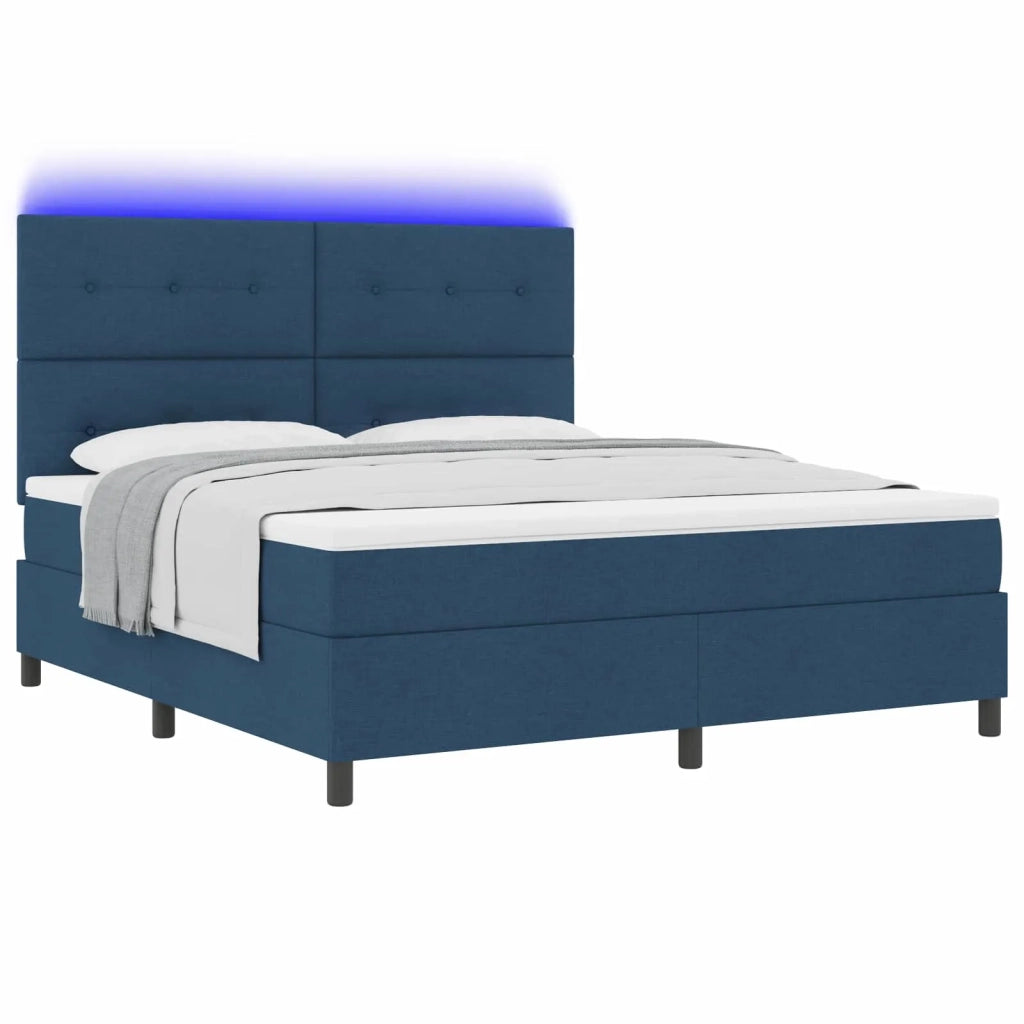Letto a molle con materasso con led Blu 180 x 200 cm Tessuto 3342892