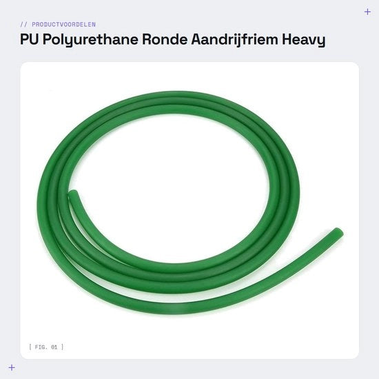 Raccordo a cinghia in poliuretano - Trasmissione di forza pesante - Cinghia rotonda - Verde - 2mm/3mm/4mm/5mm/6mm/8mm/10mm/12mm/15mm - Alta resistenza alla trazione - Cinghia di trasmissione
