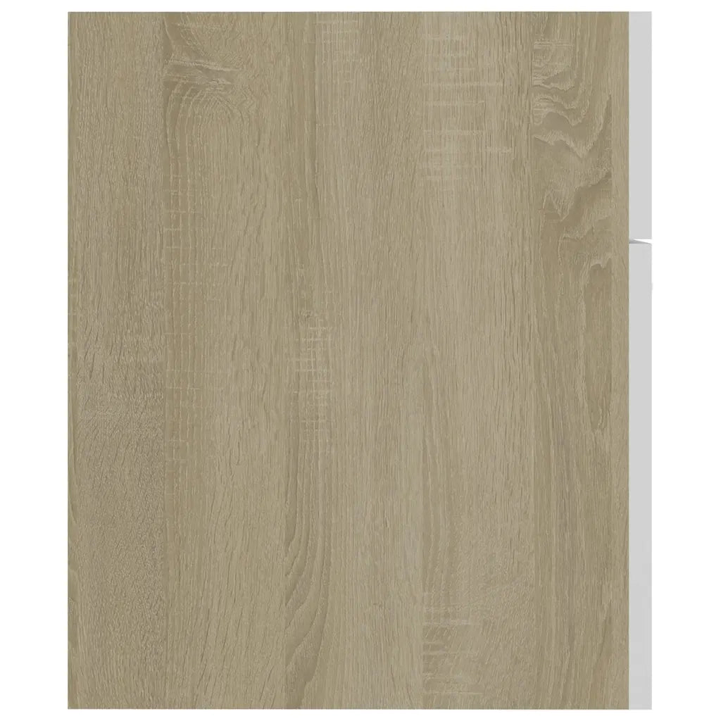 Mobile da Bagno con Lavabo Bianco e Rovere Sonoma in Truciolato 3070825