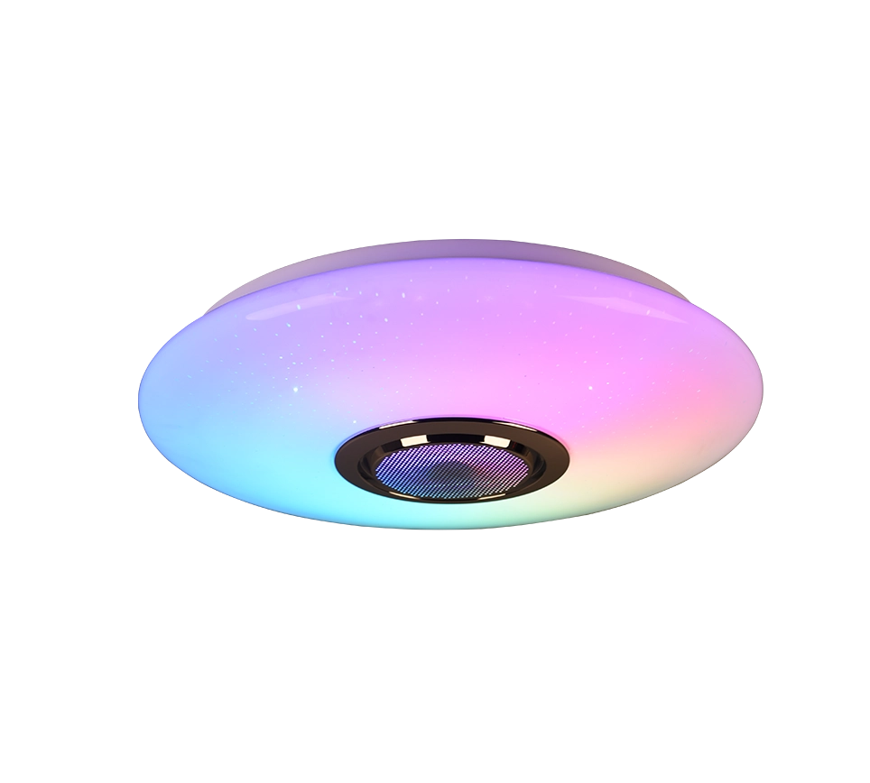 Plafoniera LED, plastica, bianco, 41x8,5x41 cm, Musica