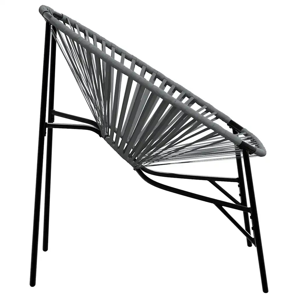 Set di Sedie da Giardino 3 pz | Sedie da Esterno in Polyrattan Nero e Grigio Chiaro