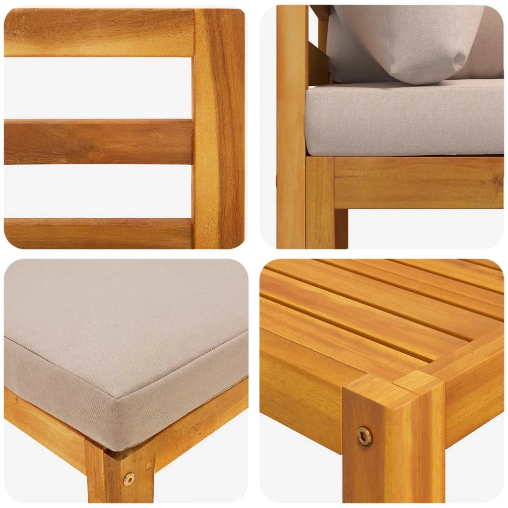 Set di divani 6 pz Naturale Legno di Acacia Massello 3417224