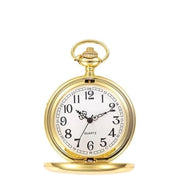 Orologio Vintage in Cuoio con Quadrante in Cristallo - Catena - Unisex - Classico Design - Oro - Stile Antico