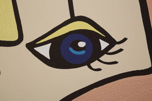 Quadro moderno, stampa dipinta 60x3x90cm Feces New B