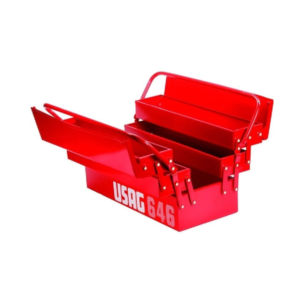 Trade Shop - Cassetta Porta Attrezzi Portautensili Usag 646/5v Estendibile Con 5 Scomparti -