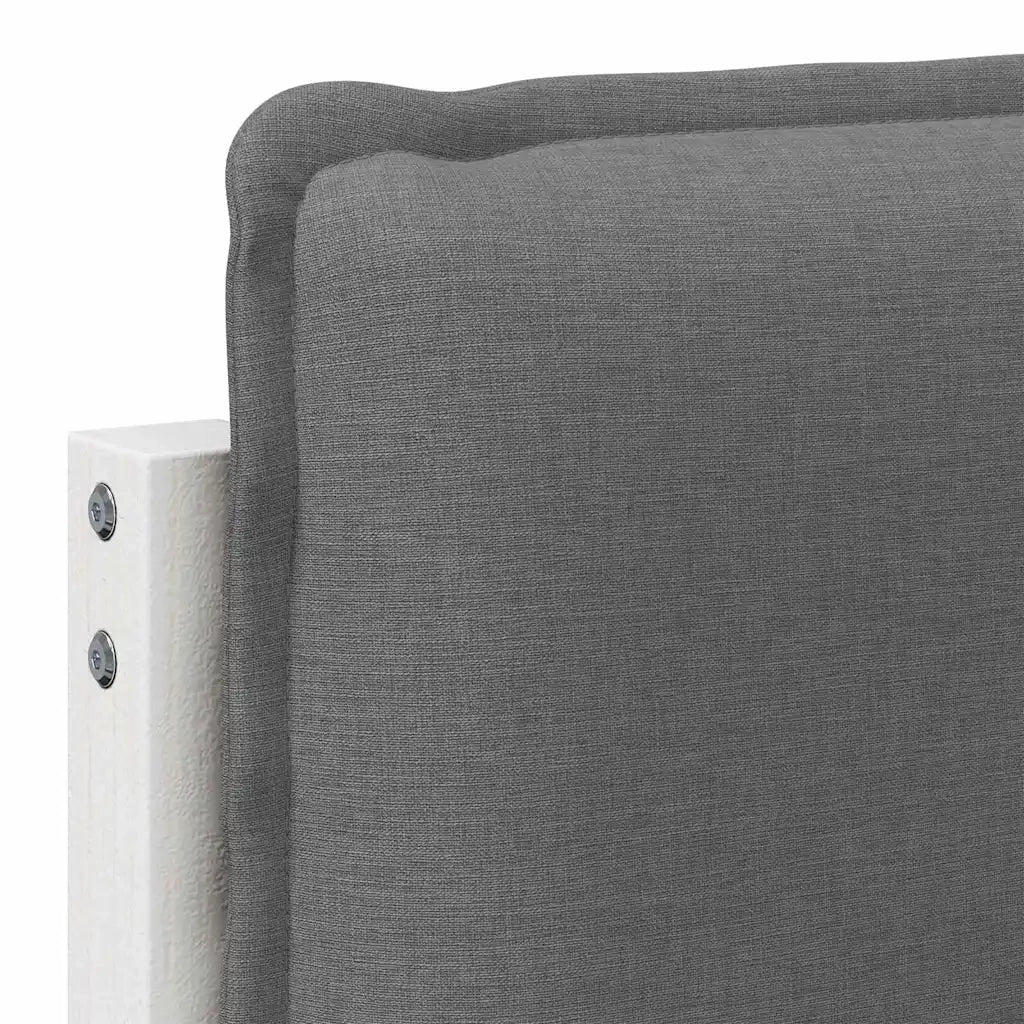 Testiera imbottita Bianco e grigio chiaro 180 cm Pino massello 880002
