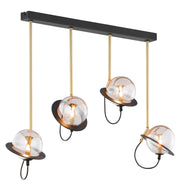 Lampada sospesa moderna nero oro 80cm 4xG9 Jupiter Planet