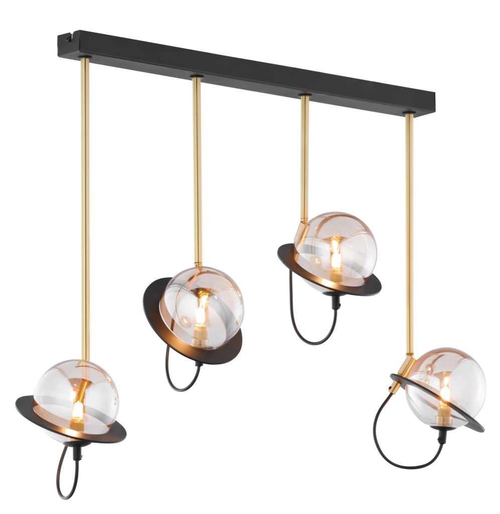 Lampada sospesa moderna nero oro 80cm 4xG9 Jupiter Planet
