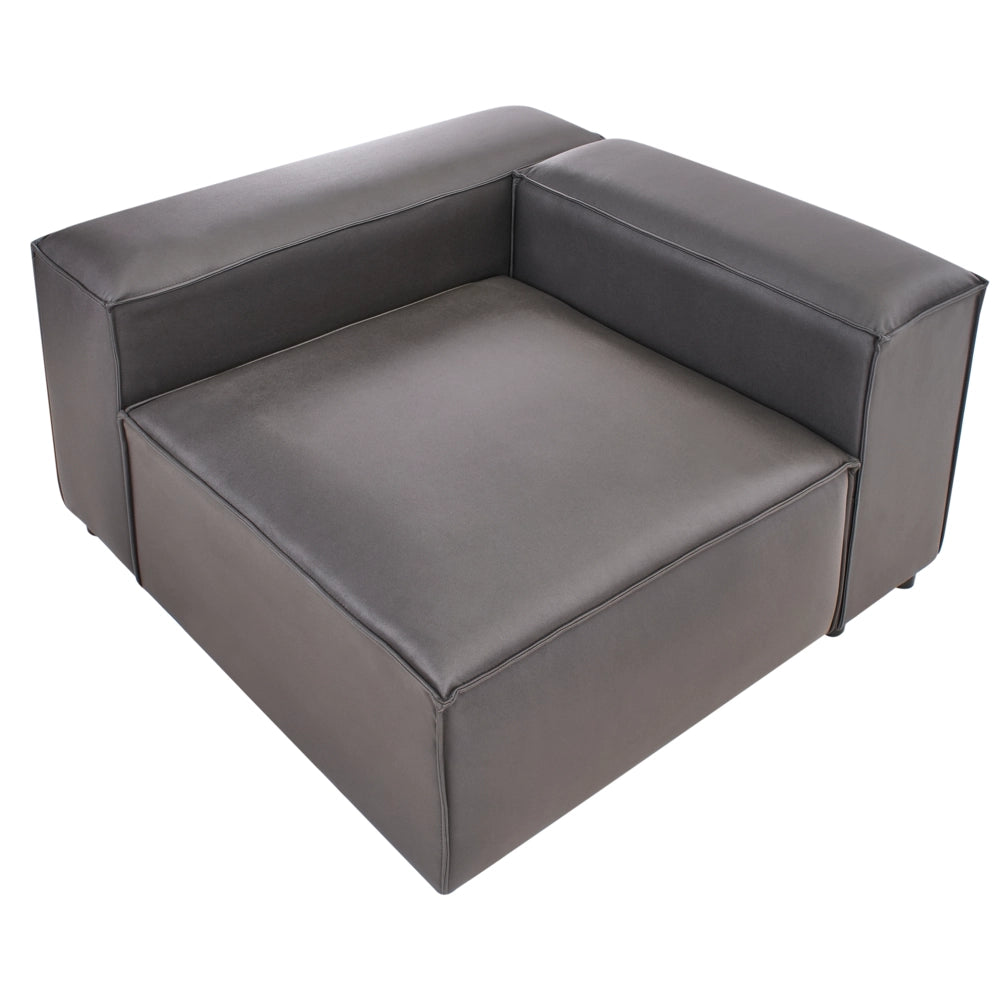 Divano angolare destro a 1 posto Modulo in ecopelle Nero stile moderno