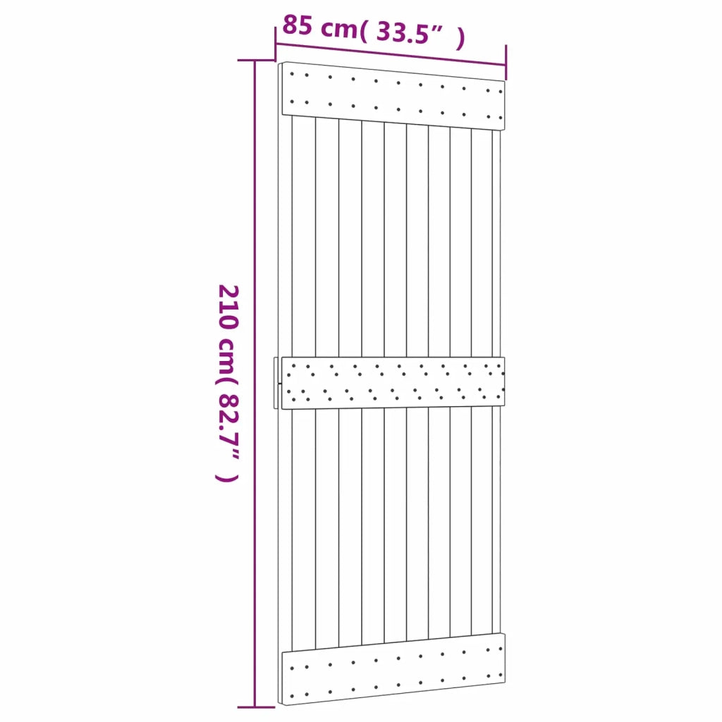 Porta scorrevole Naturale e Bianco 85 x 210 cm 3445103