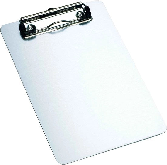 Klembord in Alluminio Rigidizzato DIN A5 - Leggero e Duraturo - 1 pezzo - Grigio