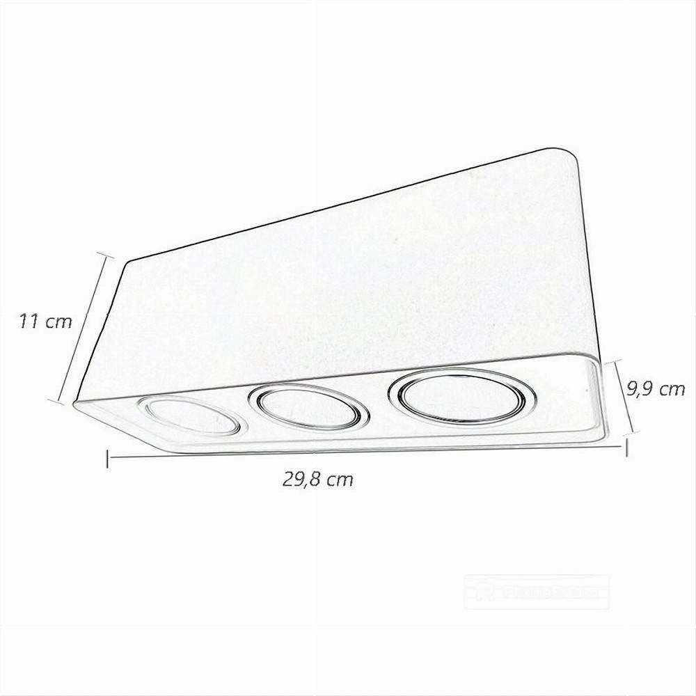 Trade Shop - Porta Faretto Triplo Orientabile Da Soffitto Nero Per Faretto Gu10 Gu5.3 P34-n3 -