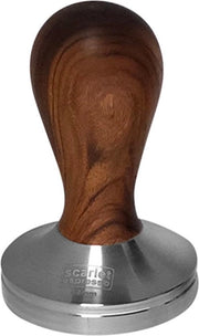 Tamponatore da Caffè "Classico" per Barista; con impugnatura ergonomico in legno pregiato e base in acciaio inossidabile realizzata con precisione.