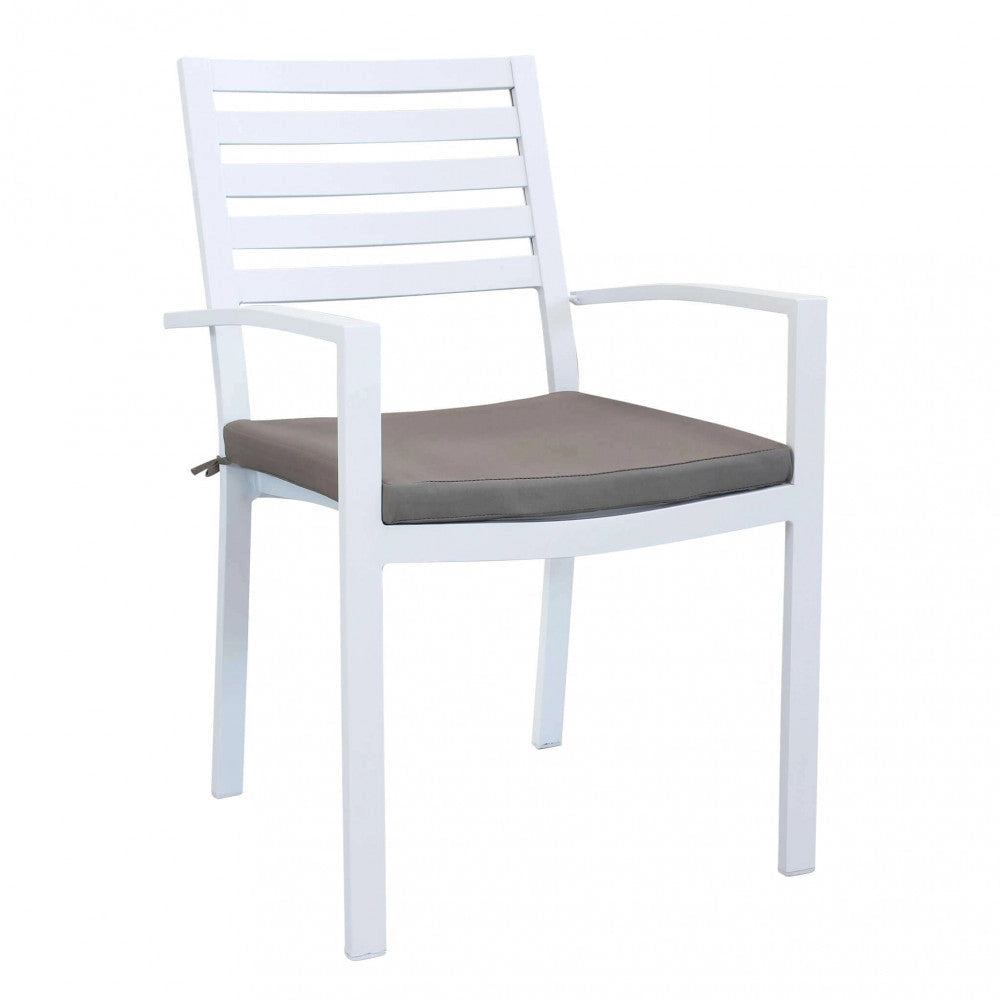 Poltrona Formentera con Cuscino 46x62x84 h cm in Alluminio Bianco