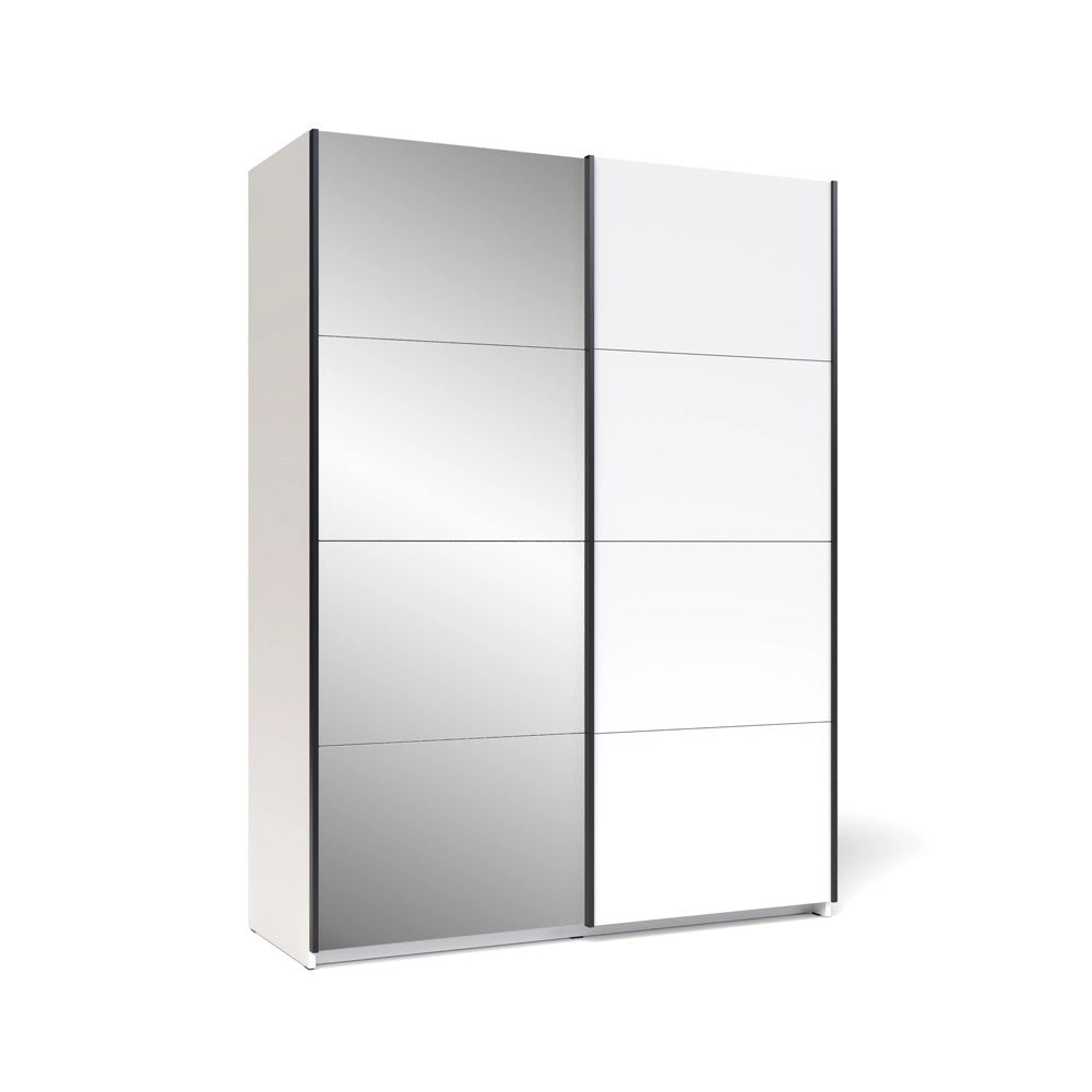 Armadio 2 ante scorrevoli bianco con specchio Zegna 150x58x205H