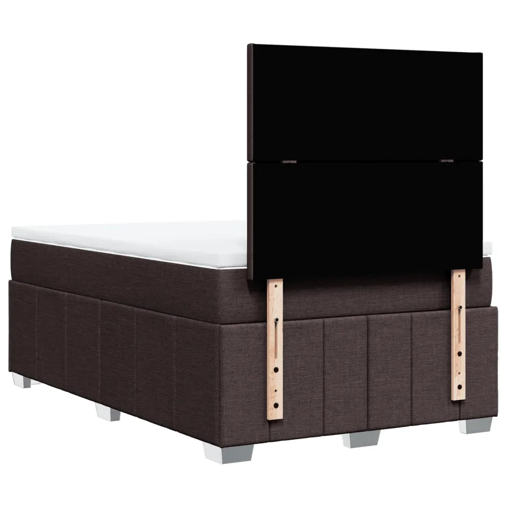 Giroletto a Molle con Materasso Marrone Scuro 120x200cm Tessuto