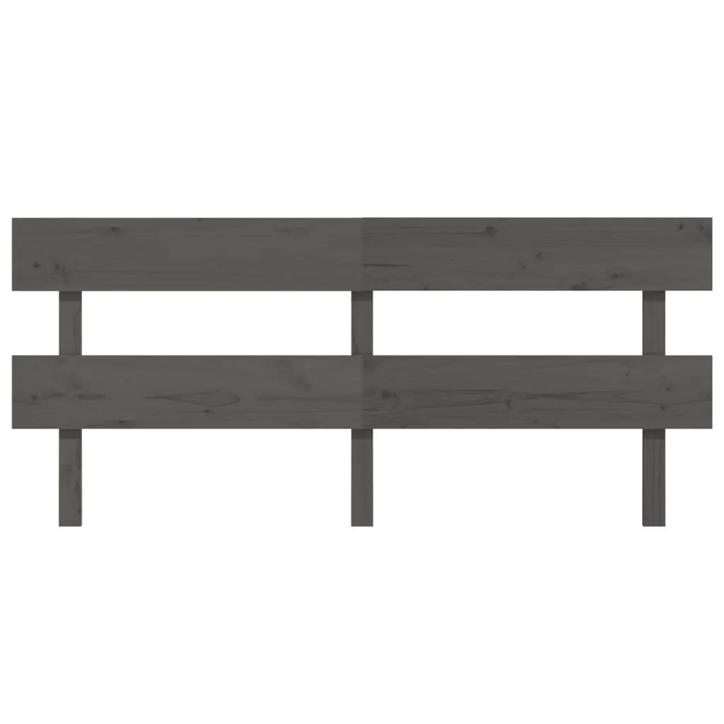 Testiera per Letto Grigia 204x3x81 cm in Legno Massello di Pino