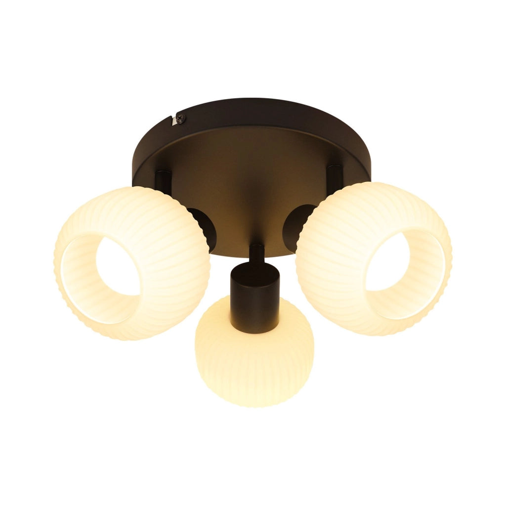 ZMH Faretto da soffitto 2 paralumi in vetro E14 vintage senza lampadina nero orientabile 350°