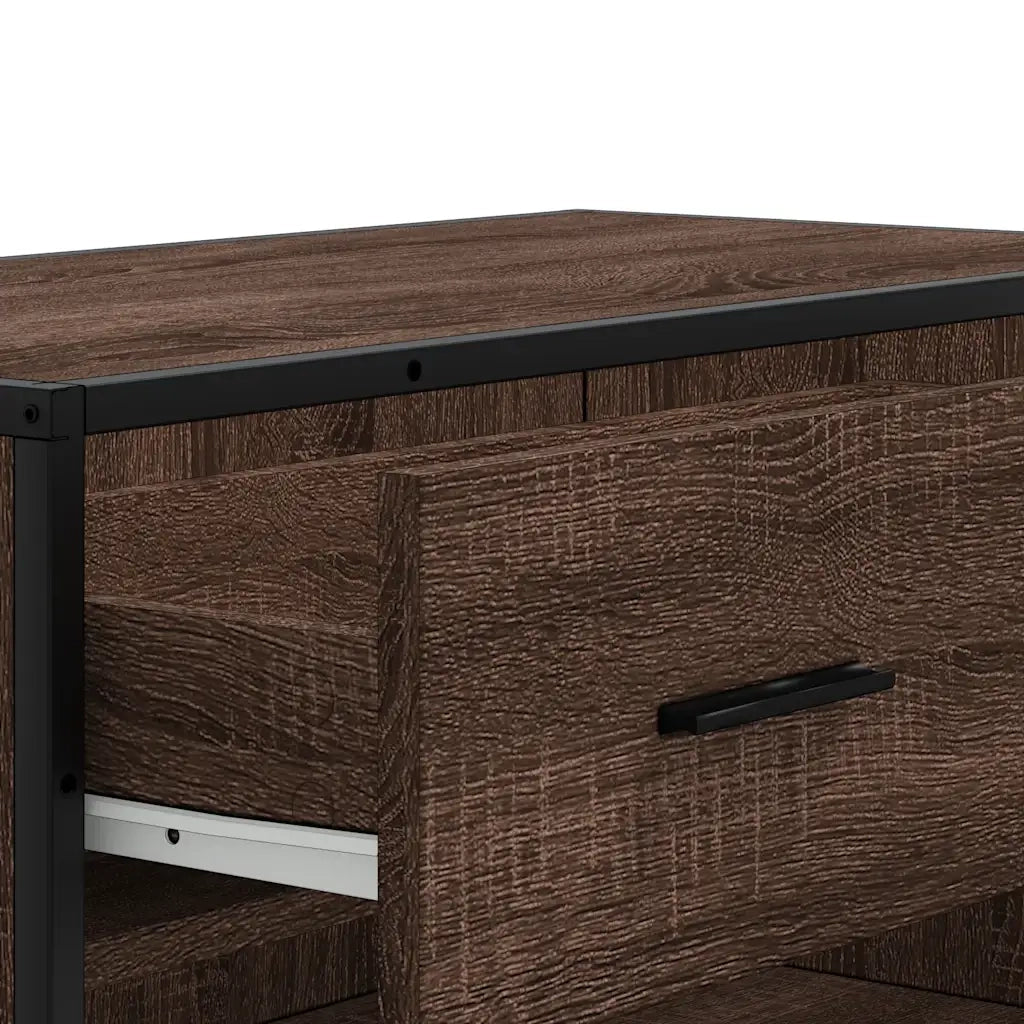 vidaXL Scarpiera Rovere Marrone 75x38x97,5cm Legno Multistrato Metallo