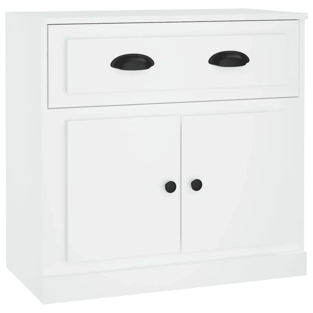 Buffet credenza cassettiera armadio mobile contenitore organizer per cucina soggiorno salotti set da 2 legno ingegnerizzato bianco 02_0036692