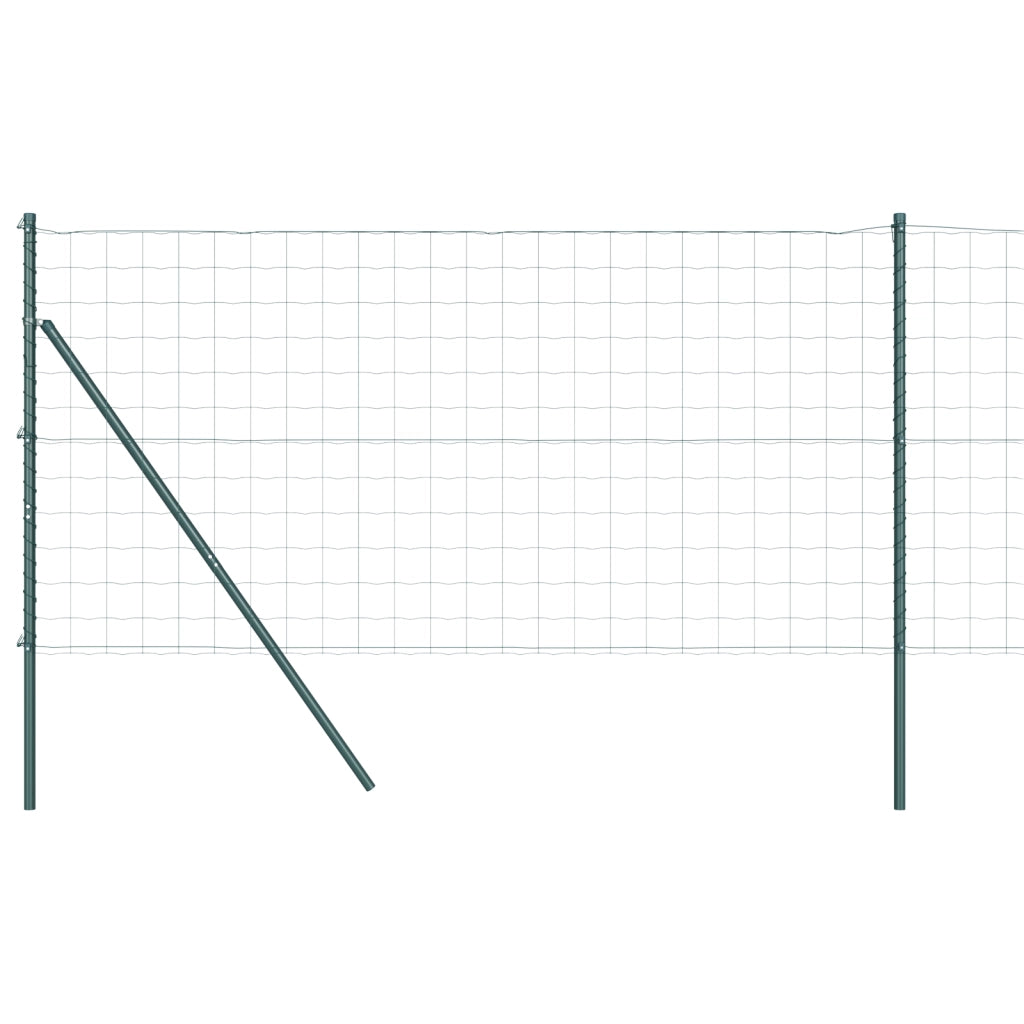 Recinzione Euro con 7 Post 1.4x10 m in Acciaio Galvanizzato Verde