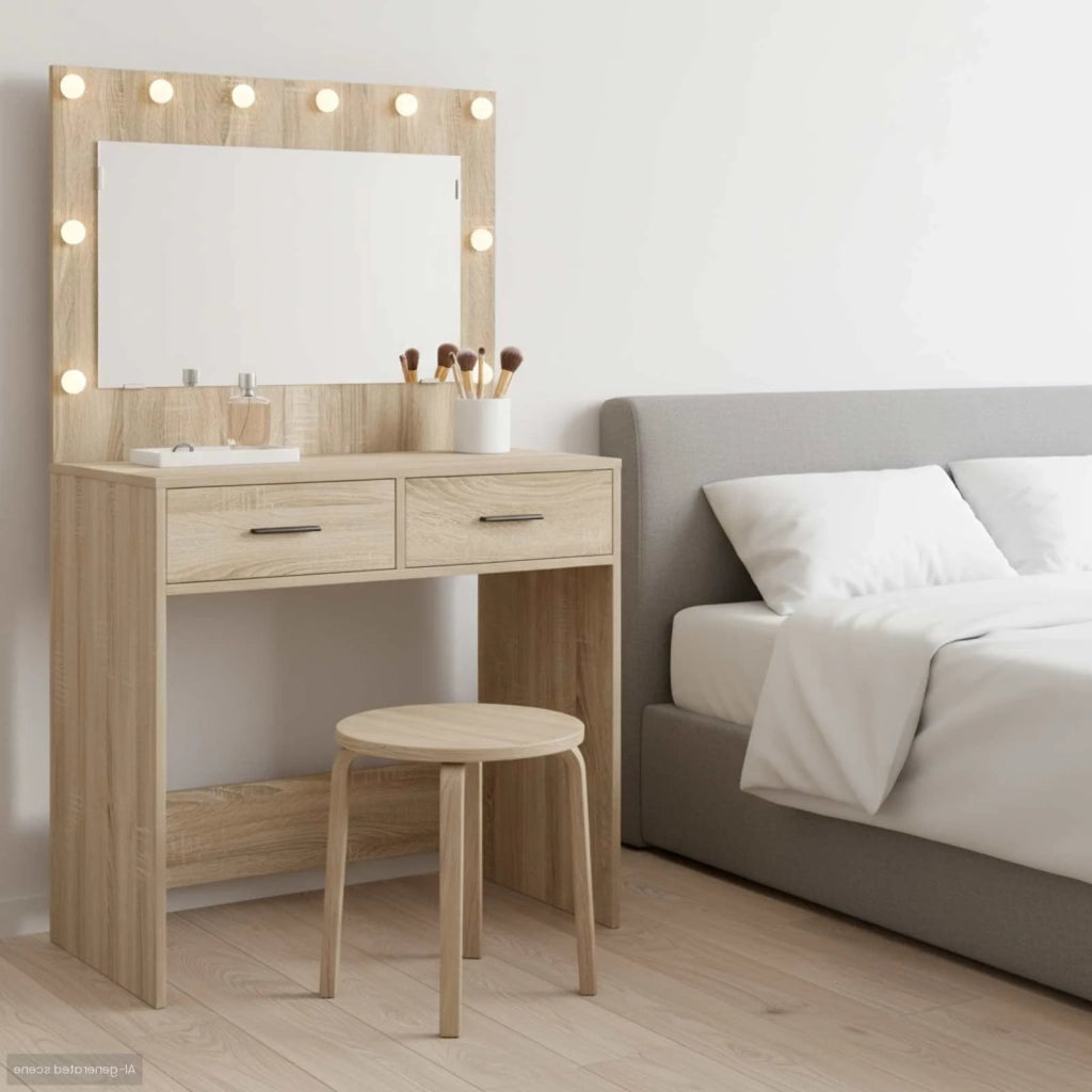 Tavolo da Trucco con cassetto Rovere Sonoma 78,5 x 41 x 135 cm 865030