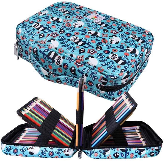 Etui XXL con 220 contenitori per pennarelli, astuccio impermeabile per matite a olio, pennelli e penna a sfera, regalo per studenti e artisti
