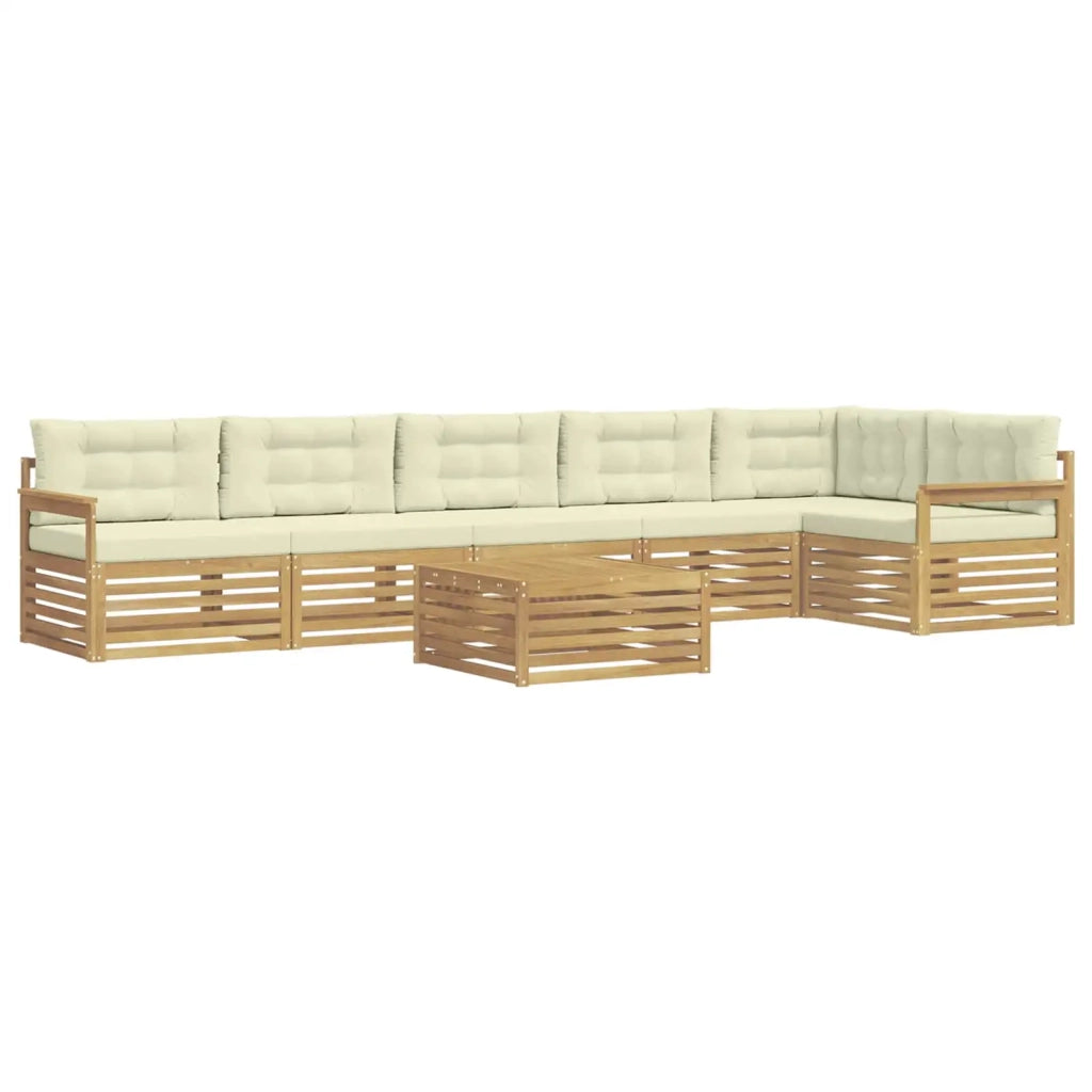 Set di divani da esterno 7 pz Bianco e Crema 3390590