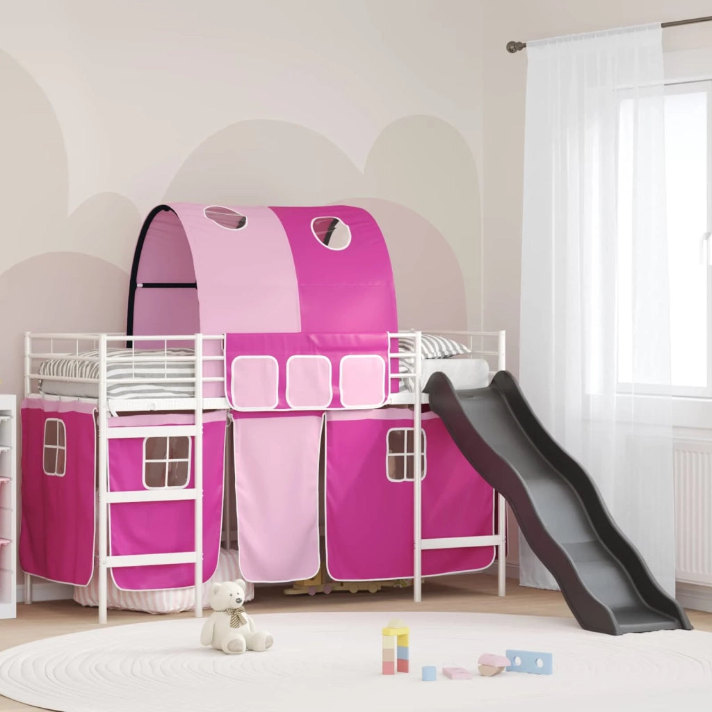 Struttura del letto loft per bambini-Giroletto per bambini Bianco e Rosa 75 x 190 cm 706735