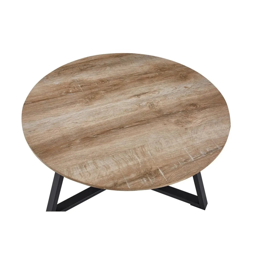 Tavolino PASOA – Quercia invecchiata e metallo – Stile rustico