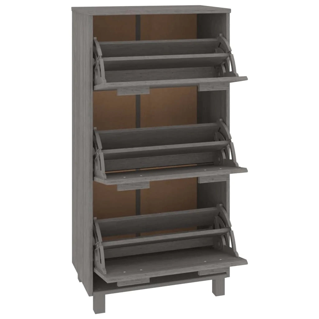 Scarpiera mobile contenitore per scarpe mobile per ingresso/corridoio/soggiorno colore chiaro 59,5 x 35 x 117 cm pino massiccio grigio 02_0021862