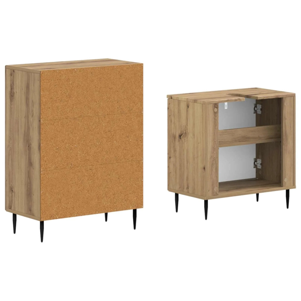 Set di Armadi da Bagno da 2 Pezzi HAARLEM Rovere Artigianale 3417620